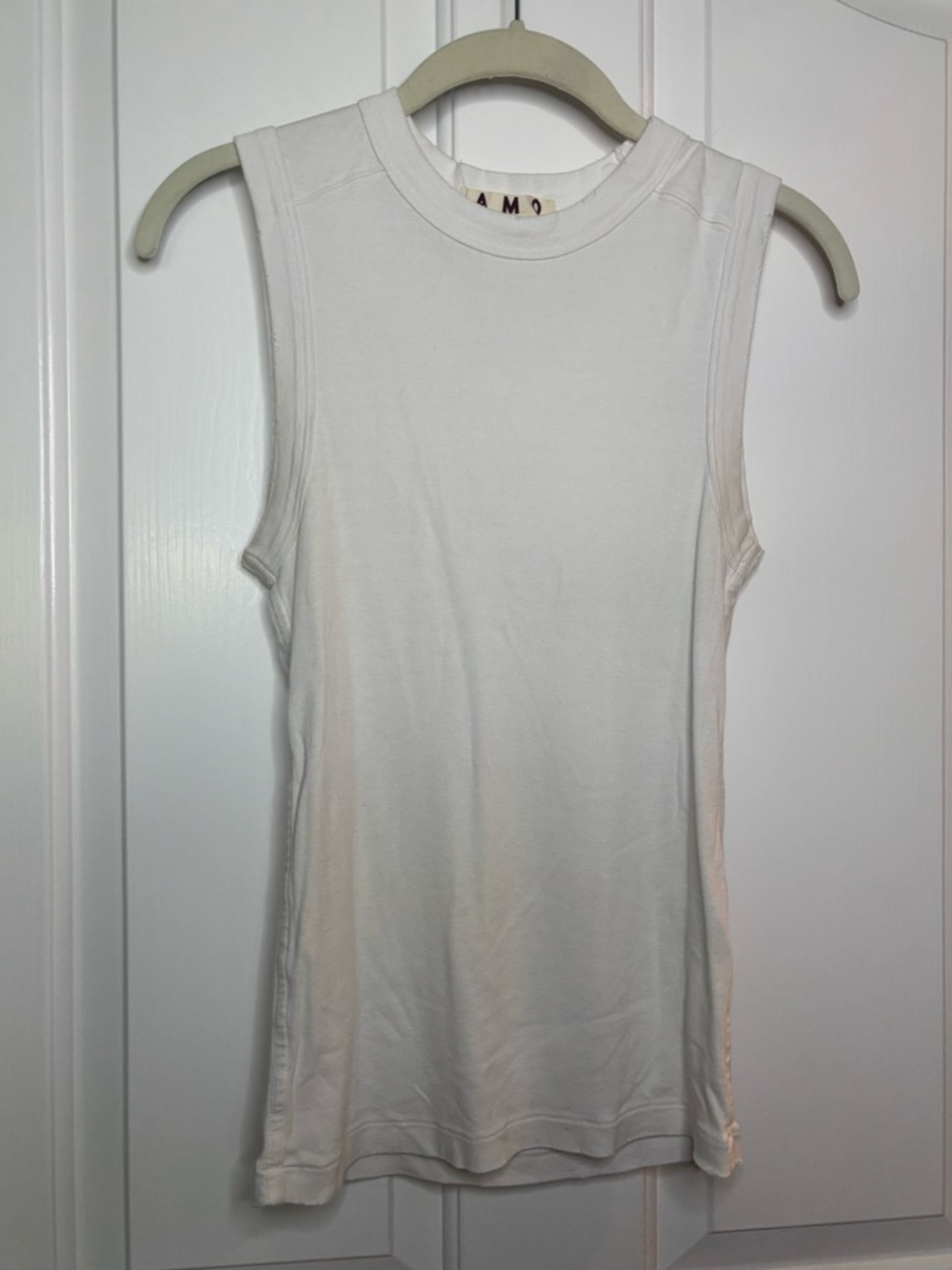 EUC AMO Sleeveless White Soft Sleeveless Tshirt size S